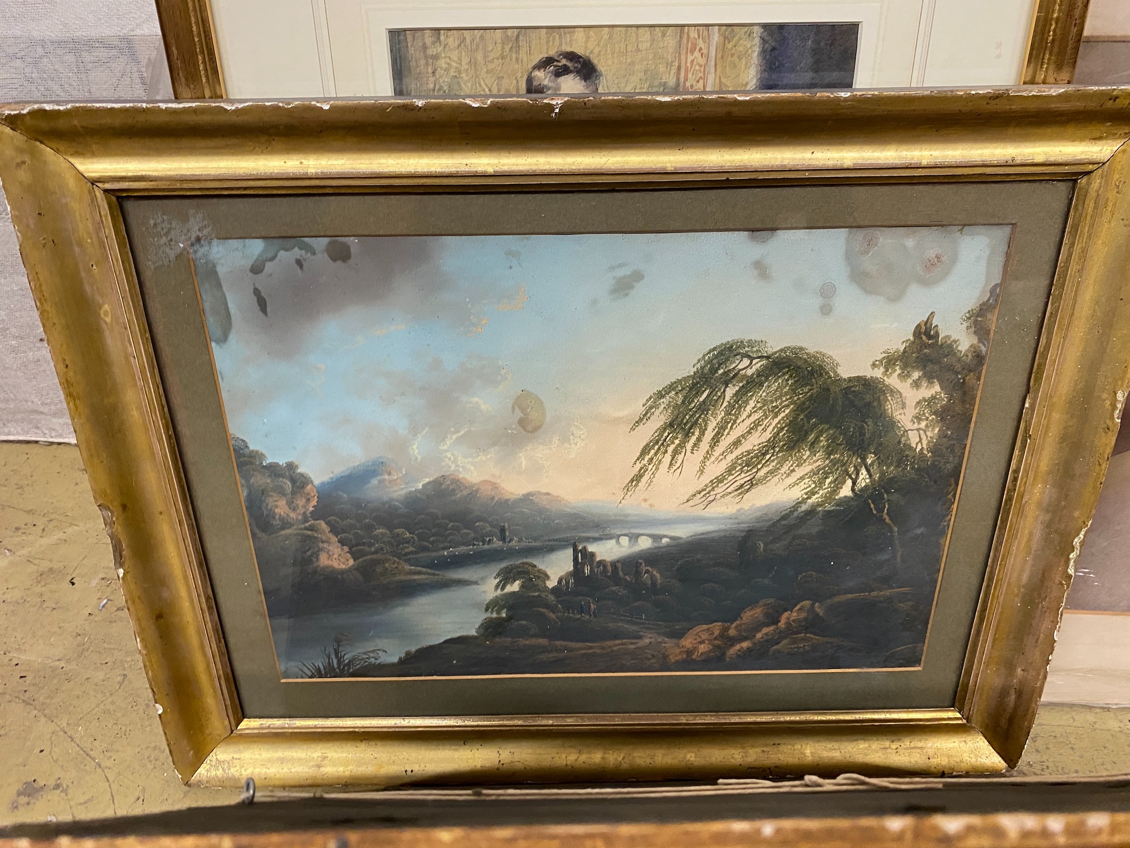 A collection of assorted watercolours, oil and prints